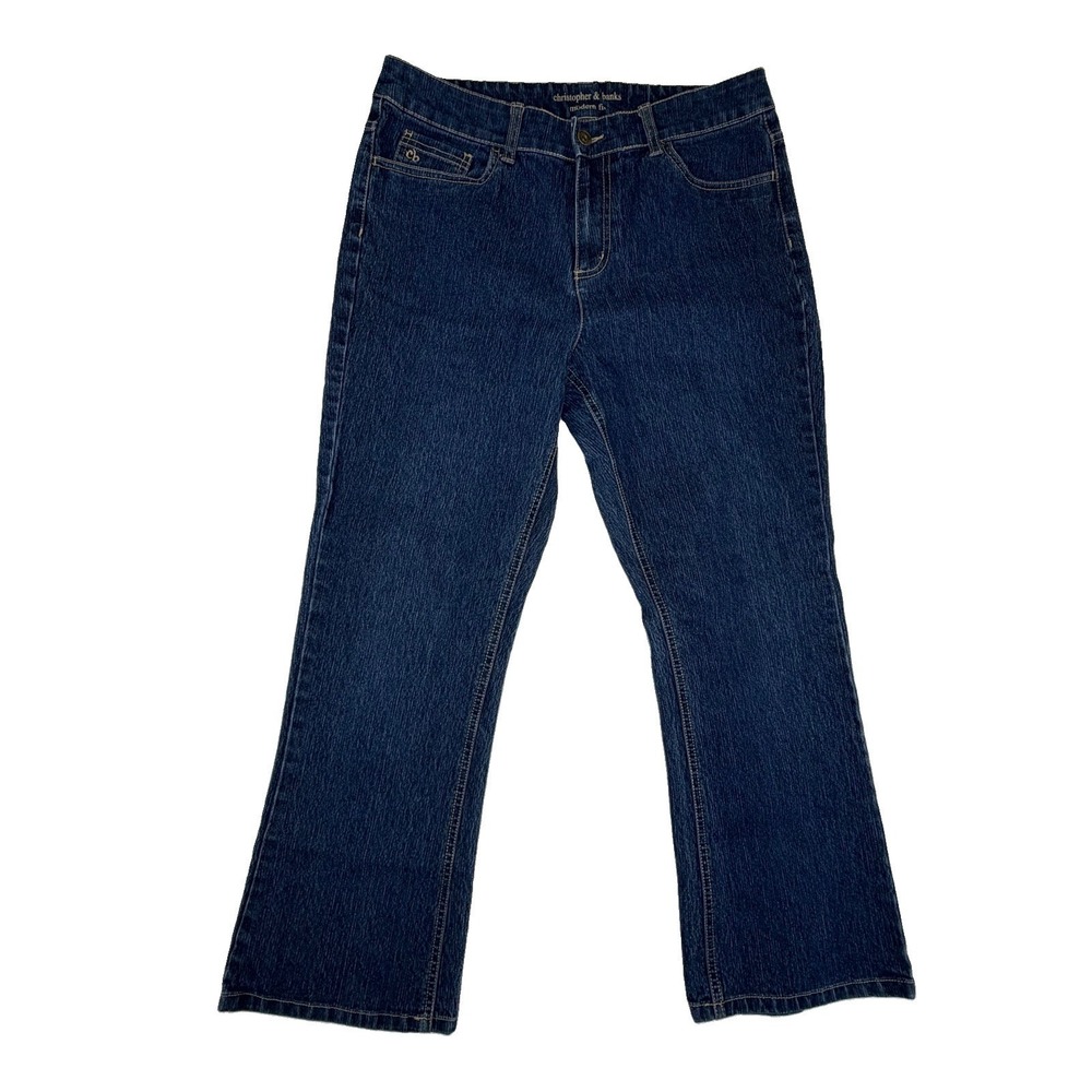 Christopher & Banks Modern Fit Bootcut Women's Jeans Sz 8 Short Blue Denim